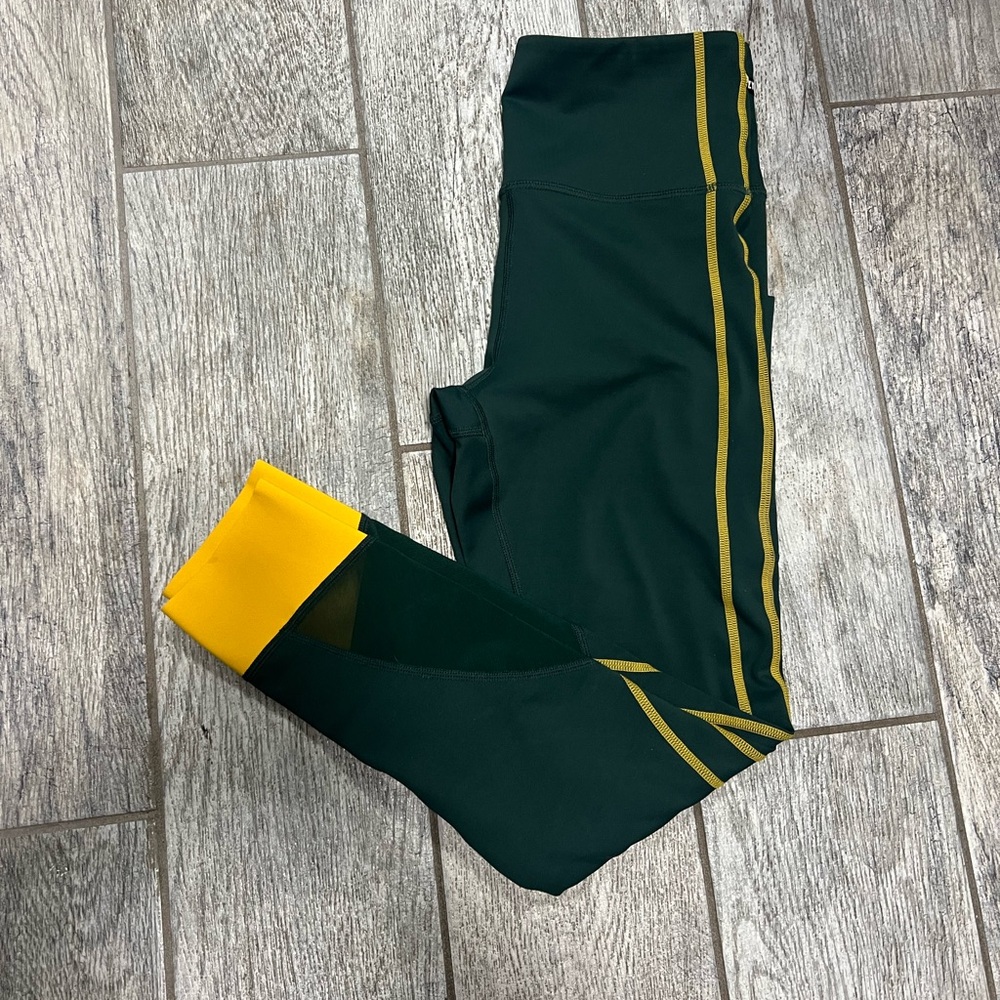 Zyia Active Tailgate Hi-Rise LNT Green and Yellow (Packers!) Leggings
